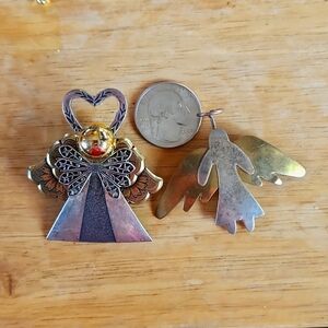 Angel Brooch Pin Jewelry set